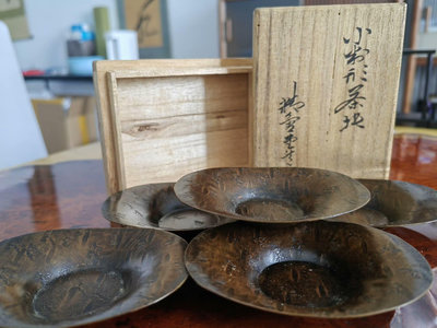 日本回流精金堂銅件銅杯托很小只長9寬6.5很有