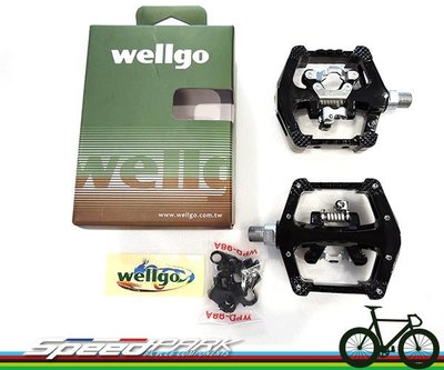 【速度公園】維格 Wellgo WAM-D10 鋁合金大面積 培林兩用卡踏板 黑色 登山車 公路車 小折 單速車