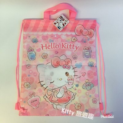 [Kitty 旅遊趣] 縮口後背包 縮口後背提袋 縮口袋 後背束口袋 Hello Kitty 凱蒂貓 大耳狗