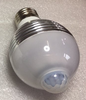 E27 5W LED 人體感應燈 燈泡 LED燈 節能燈 省電燈泡 65-220V 白光 黃光 德國感應元件