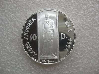 安道爾1994年10第納爾彼得三世紀念克朗銀幣PROOF