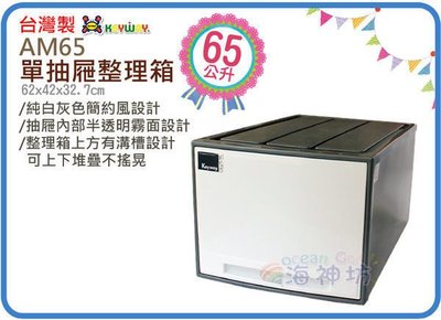 =海神坊=『免運/自載/滿額優惠』台灣製 KEYWAY AM65 單層櫃抽屜整理箱收納箱分類箱置物箱衣物箱玩具箱 65L