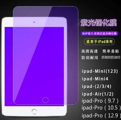 iPad 2019 10.2吋 紫光玻璃膜 新iPad 10.2吋抗藍光玻璃膜