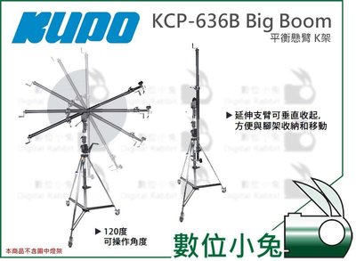 數位小兔【KUPO KCP-636B BIG BOOM 平衡懸臂K架】頂燈 頂燈 棚燈 攝影棚 搖臂燈架 另有483sh