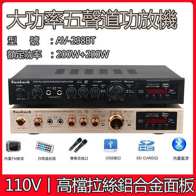 110V擴大機 內置5.0 5.1聲道 功放機 卡拉OK 播放器 支持SDUSBFM輸入
