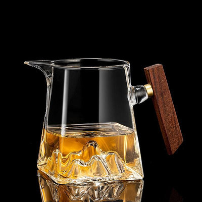 木把玻璃公道杯加厚耐熱茶濾一體茶漏日式高端公杯套裝茶海分茶器
