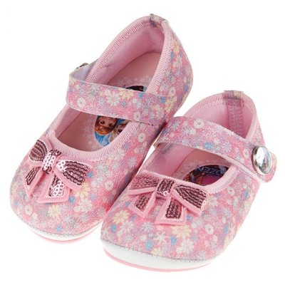 童鞋(13.5~15公分)Disney冰雪奇緣粉色蝴蝶結亮片寶寶娃娃公主鞋B8N823G