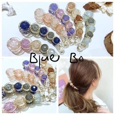 ~*BlueBo*~㊣韓 韓國飾品 可愛果凍寶石感小香蕉夾     馬尾夾/髮飾 ~髮量少專用