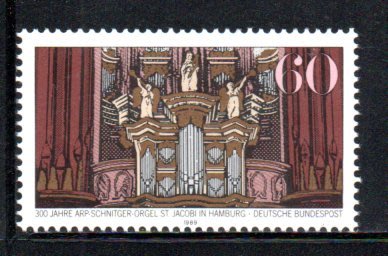【流動郵幣世界】德國1989年漢堡管風琴300週年郵票