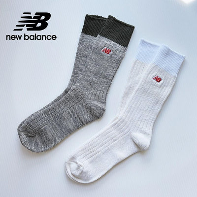 【New Balance】 NB 雙色拼接中高筒襪_中性_綠灰/淺灰黃_LAS33262AS2