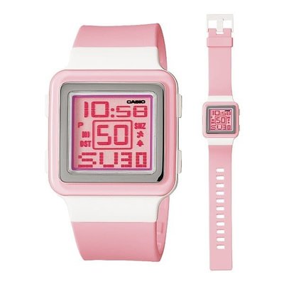 【金台鐘錶】CASIO卡西歐 色彩鮮活數字錶 (學生錶.兒童錶) ( 粉紅色) LDF-20-4A