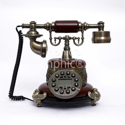 INPHIC-歐式鄉村電話機 別墅客廳仿舊座式電話 商務辦公座機
