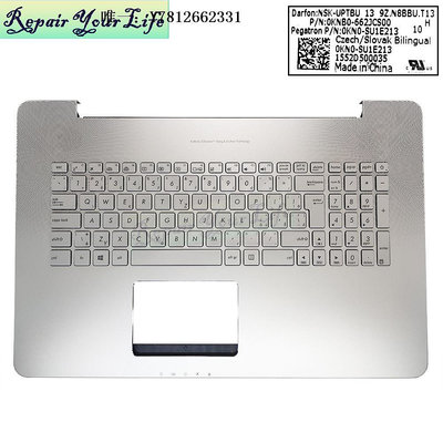 電腦零件ASUS 華碩G552/V G551 N551JK N752VX N751JK 鍵盤銀色C殼背光CS筆電配件