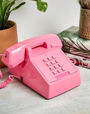 [SECOND LOOK]英國品牌 復古迪斯可 正品 2500 有線 按鍵電話 粉色