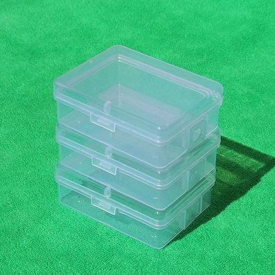 環保耐用透明PP塑膠盒小盒子包裝長方形有蓋首飾耳釘漁具衣扣收納盒瑣碎小物合子零部件元件盒