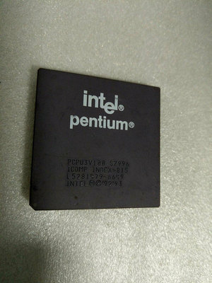 277（3C）Intel Pentium 奔騰 CPU 中央處理器 SZ996 P-100 金光閃閃