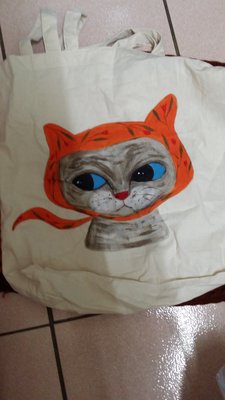 林林總總雜貨 ~ 泰國文創 貓咪帆布側背包 用UNIQLO手繪