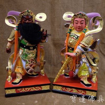 【寶蓮佛具】8吋8樟木雕刻偉陀伽藍 護法神 (兩尊一對不拆賣) 樟木神像 手工雕刻 神像