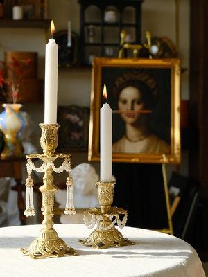 加安加麗法式復古黃銅雕花燭台歐式家居裝飾擺件餐廳蠟燭拍攝道具-萬貨鋪（可開統編）
