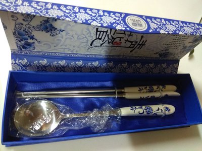 青花瓷  餐具組   筷子湯匙 (系統電紀念品)  特價中
