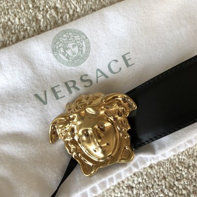 【二手】Versace 女王頭皮帶 金色仿舊