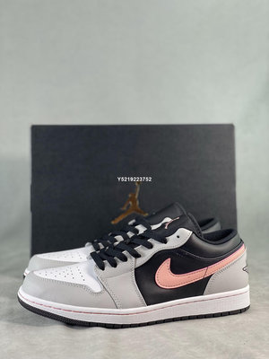 【小明潮鞋】Nike Air Jordan 1 Low Black Grey Pink 灰黑粉男鞋耐吉 愛迪達