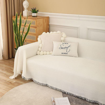 法式白色沙發全蓋布美式沙發巾防塵沙發套罩ins風沙發毯廠家直銷