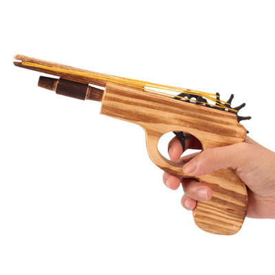 【贈品禮品】A5629 橡皮筋手槍 木頭玩具槍 手作玩具 復古玩具手槍 橡皮筋槍 射擊玩具 贈品禮品