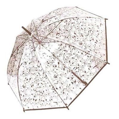 *姑姑熊*～日本帶回。寶可夢。皮卡丘佈滿圖案透明的雨傘。長傘。咖啡色