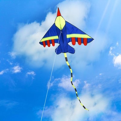 【熱賣精選】濰坊紅藍戰斗機飛機風箏 酷翔微風好飛卡通兒童風箏初學*特價