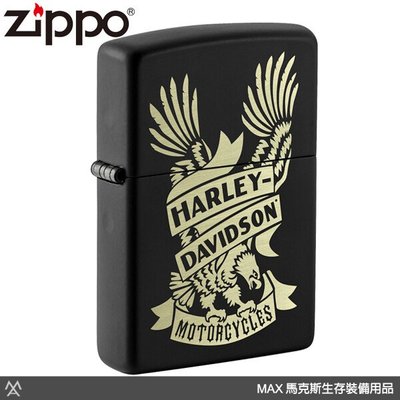 馬克斯 Zippo (ZP738) 哈雷 Eagle & Banner Lighter NO.49826