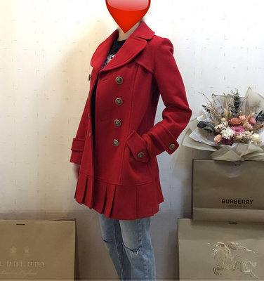 BURBERRY BLUE LABEL紅色洋裝大衣/外套