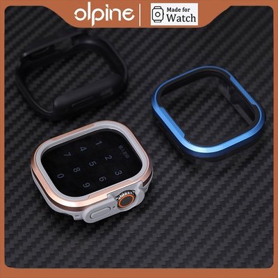 蘋果手錶49mm矽膠金屬保護殼 適用於Apple Watch Ultra鋁合金矽膠外殼 iwatch Ultra保護框-奇點家居