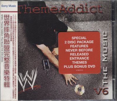 【嘟嘟音樂２】世界摔角聯盟完整音樂特輯 WWE Theme Addict: The Music, Vol. 6 CD+DVD (全新未拆封)