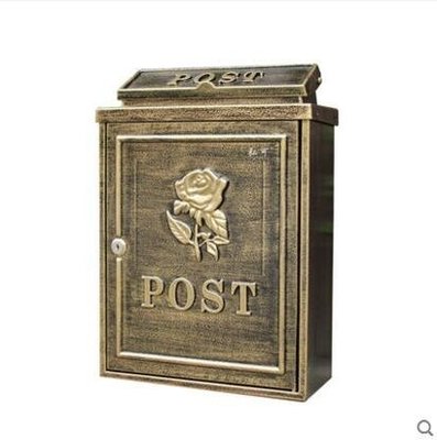 『格倫雅品』弘可歐式室外郵箱郵筒防雨大號別墅信箱-仿古玫瑰款促銷 正品 現貨