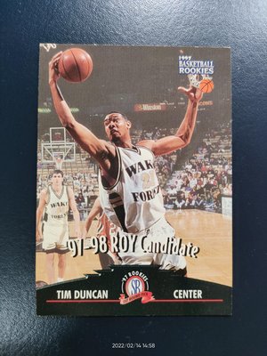 Tim Duncan 1997 Score Board Rookie of the Year Candidate Card #57 Spurs