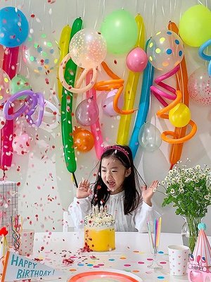 【熱賣精選】氣球裝飾 韓國風長條氣球寶寶派對兒童周歲生日布置網紅背景墻場景裝飾 生日氣球 氣球佈置 氣球