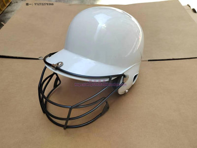 棒球用品專業棒球頭盔打擊頭盔雙耳頭盔 戴面具防護罩護頭護臉(白色）棒球運動用品