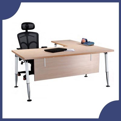 辦公家具 HO-180S+HO-100S 水波紋 L型 主管桌 辦公桌 辦公桌 書桌 桌子