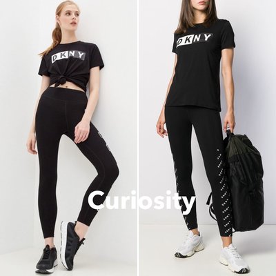【Curiosity】DKNY 黑白對比色LOGO棉質短袖T恤上衣 黑色 XS號 $2800↘$1599免運