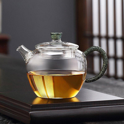 茶藝師 耐熱玻璃茶壺功夫茶具泡茶壺小號單人壺帶過濾玻璃花茶壺煮茶器