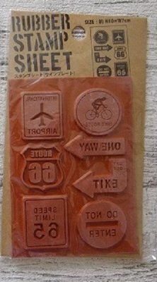 《散步生活雜貨-印章散步系列》日本進口 Rubber Stamp Sheet 美式復刻 曲面橡膠印章 - 交通標誌