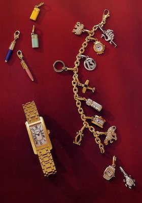 Cartier 經典 造型吊飾 Pasha手錶/項鍊/手鍊/墜子/charm 18K 鑲鑽款 絕版