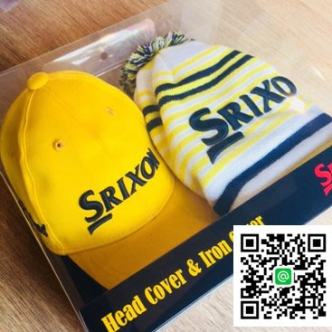 全新 SRIXON Golf  高爾夫帽套 一號木桿套+鐵桿套 帽子/毛帽造型 紅/黃兩色可選 保護球桿防撞擊~