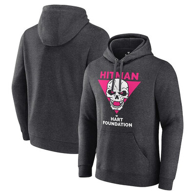 男士狂熱者品牌 Bret Hart Charcoal Hart Foundation 復古套頭連帽衫