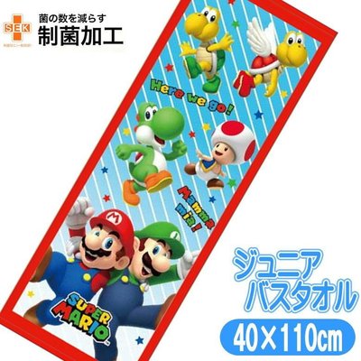 運動毛巾 40×110cm-瑪莉歐 Super Mario EPOCH 日本進口正版授權