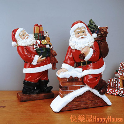 衛士五金北歐風聖誕節裝飾聖誕老人聖誕節裝飾品發光聖誕老人擺件雪人公仔樹脂擺件節日裝飾【品質人生】
