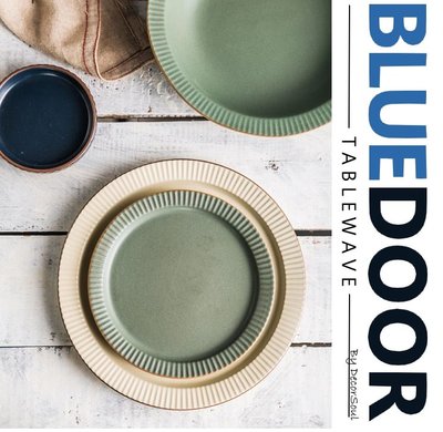 BlueD_ 依藍系列 復古條紋 6吋 圓盤 西餐盤 水果盤 義大利麵 甜點盤 平盤 仿舊陶瓷 創意設計 可微波  歐式
