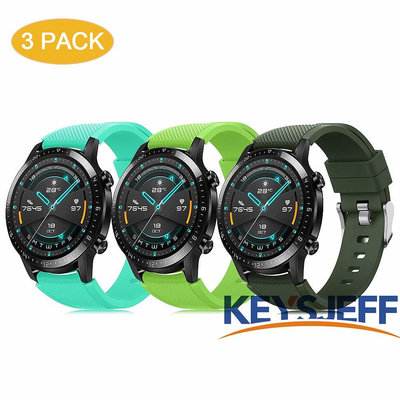 SAMSUNG 3 件裝 22 毫米錶帶,兼容華為 Watch GT 2/三星 Galaxy Watch 46 毫米/G