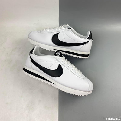 【ST潮鞋館】NIKE Classic Cortez 黑白 皮革 阿甘 經典 滑板鞋 807471-101 35.5-45 情侶鞋